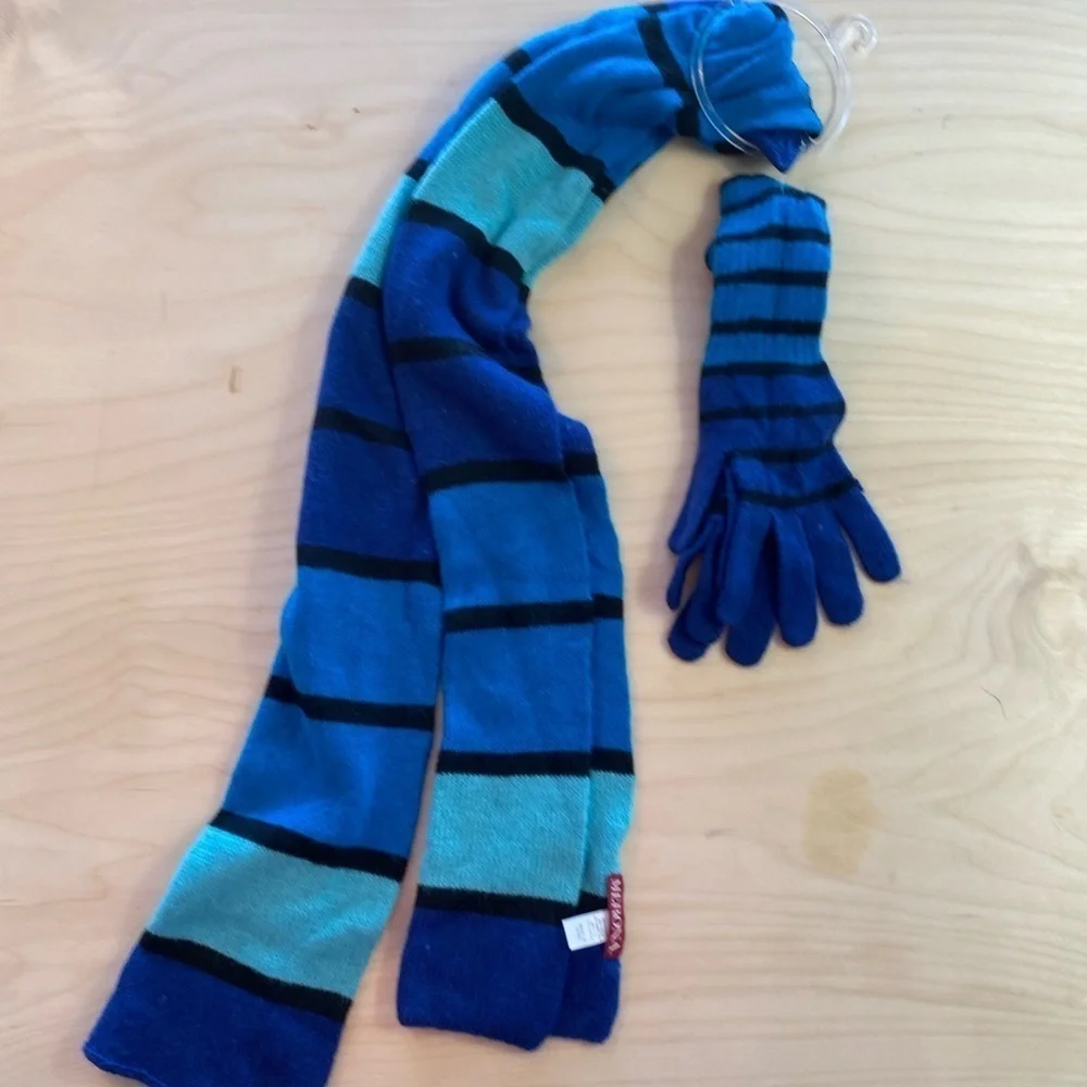 Merona Scarf and Gloves Set Made with 10% Rabbit Hair (DX)